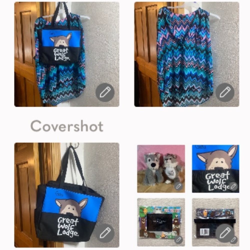 Great🐺Set- 2Keychains -frame- bag- ROUGE Coverup 3X